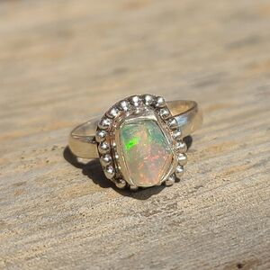 Elegant Silver Opal Ring